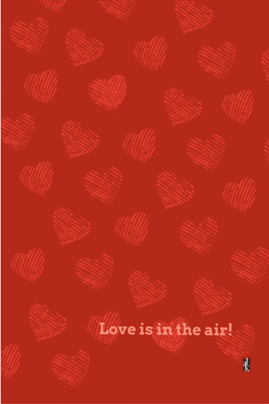 “Love is in the air” kitchen tea towel